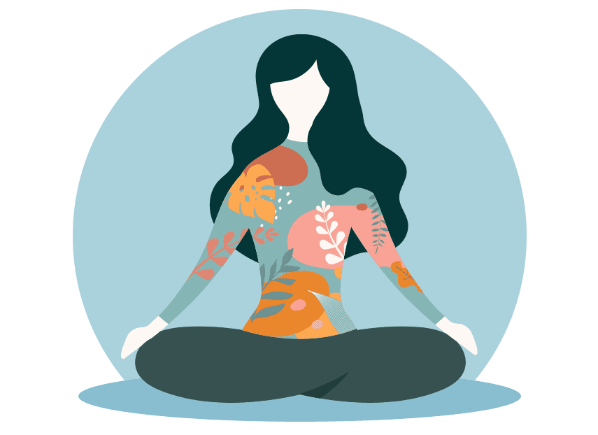 illustration of a women doing yoga
